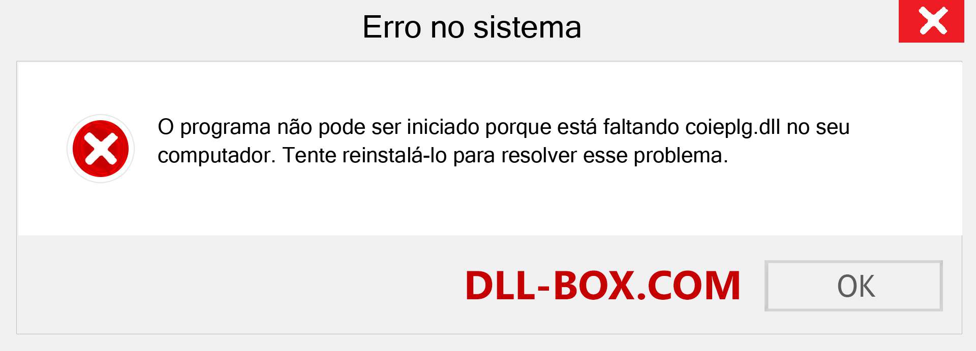 Arquivo coieplg.dll ausente ?. Download para Windows 7, 8, 10 - Correção de erro ausente coieplg dll no Windows, fotos, imagens